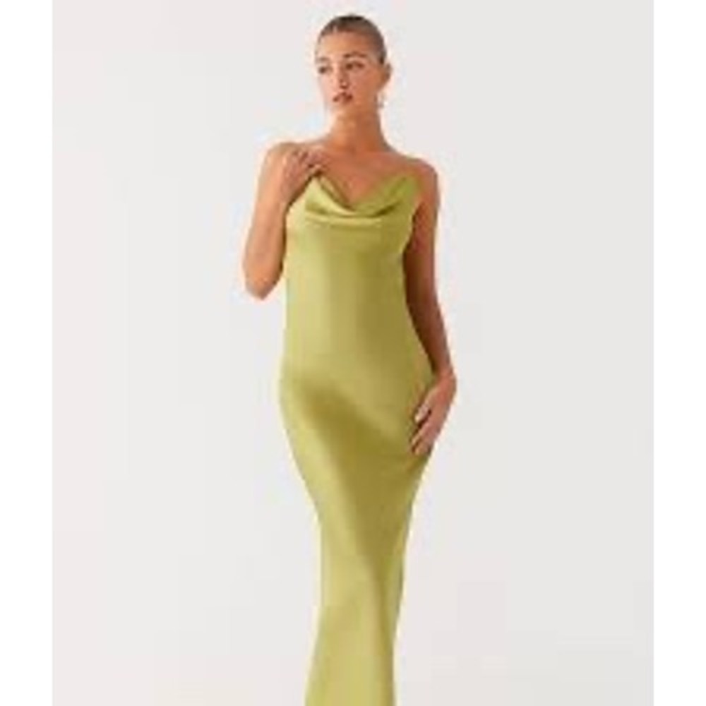Peppermayo Jade Escape Maxi Dress Lime Green Size 4 New With Tags